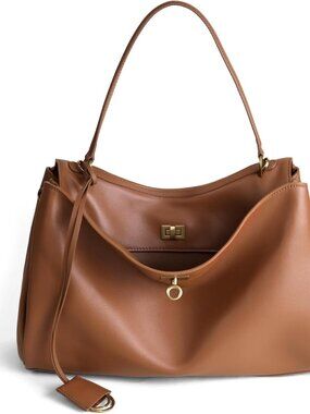 Women's Leather-Brown Soft Cowhide Shoulder Satchel Purse Stylish Hand bags